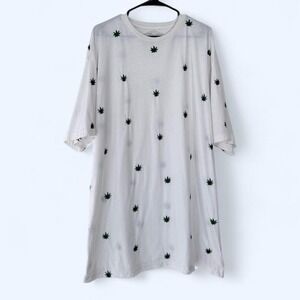 Eighty Eight‎ White Cannabis Leaf Print T Shirt 3XL